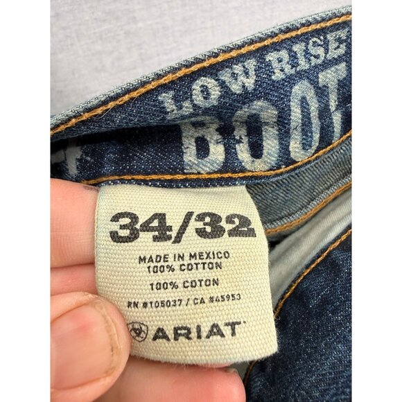 Ariat M4 Low Rise Legacy Boot Cut Jeans Mens 34x32 Cowboy Distressed - Picture 4 of 9